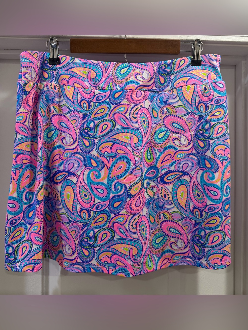 Lulu-B Bright Paisley Skort Skirt Size Large - Picture 2 of 16
